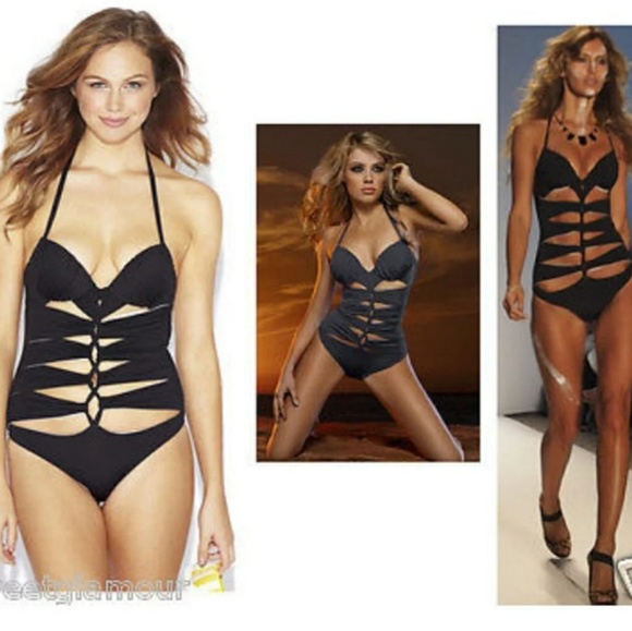 A.Che' CutOut Lunar 1-piece Bathing Suit NEW - Picture 2 of 6